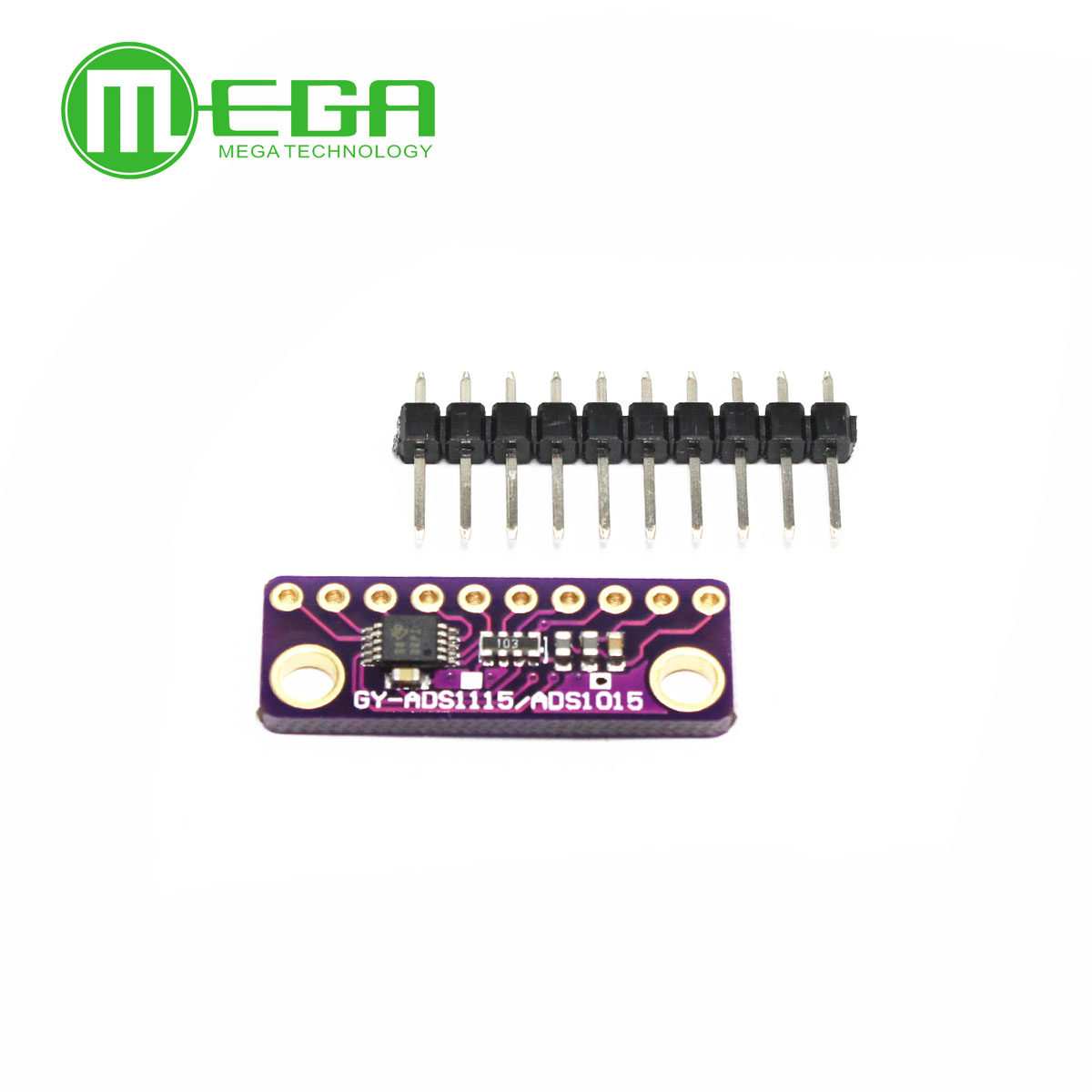 Purple GY-ADS1015 ultra-small 12-bit precision analogue-to-digital converter ADC development board module