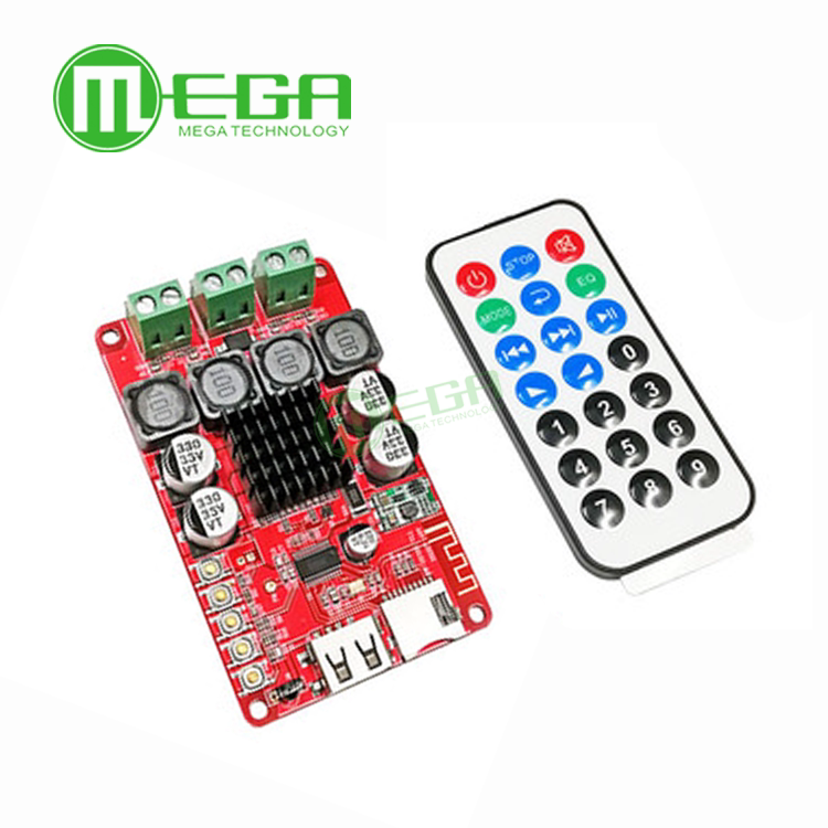 Bluetooth 2 1 receiving board U disk TF card decoding with remote control digital power amplifier board TPA3116 50W*2