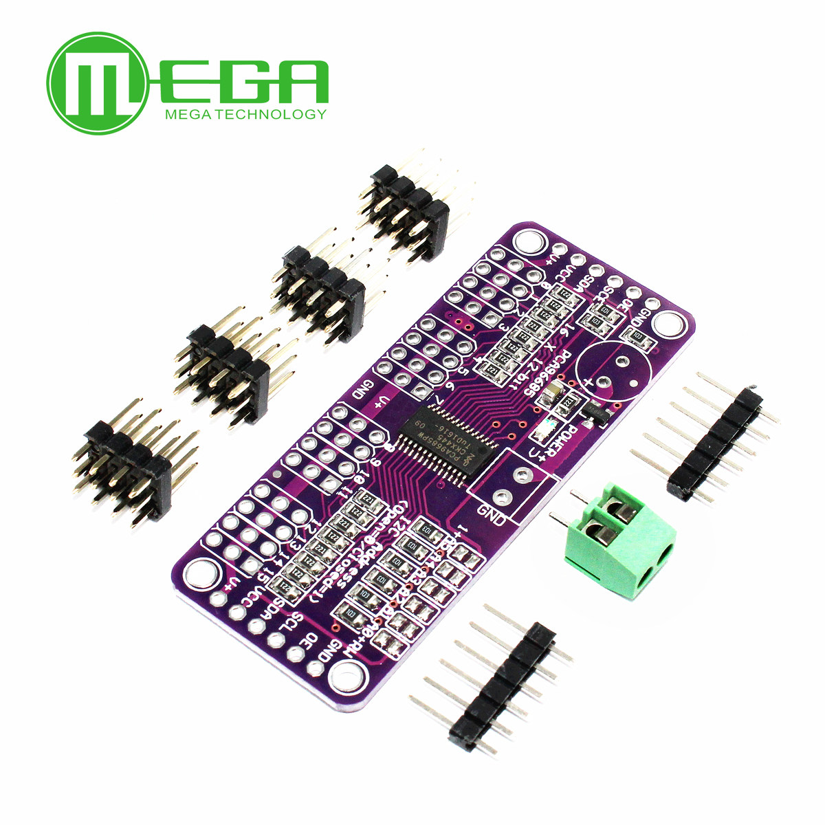 PCA9685 16 channel 12 Fm I2C bus PWM controller steering gear control module