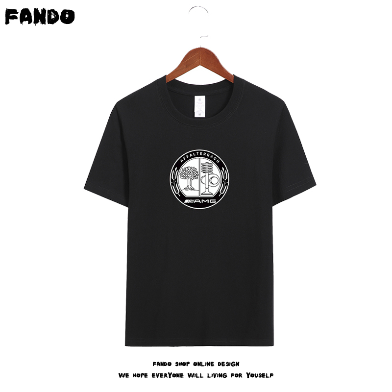 Mercedes-Benz Amg Apple Tree Logo Car Club Printed Short-Sleeve T-Shirt Pure Cotton Unisex Souvenir