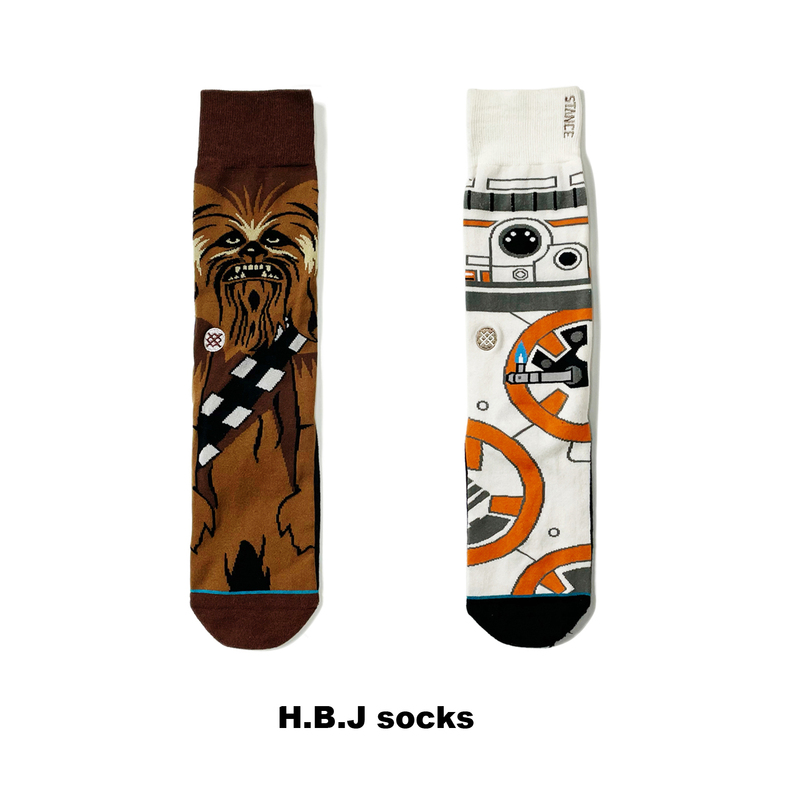 Hbj Mid-Calf Men's Socks, American Trendy Brand Star Wars Series, Sports and Leisure Couple Street Style, Personalized Skateboard, Spring and Summer
