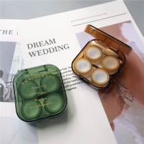 Simple ins cold wind retro unisex contact lens case companion box portable storage box beauty pupil box