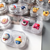 Cartoon Pikachu Strawberry Bear Contact Lens Box Small Animal Anime Beauty Contact Storage Box Portable Companion Box
