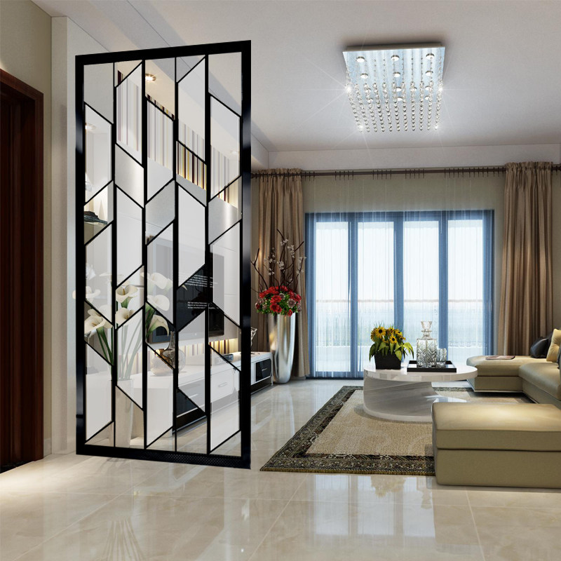 Artistic glass partition living room entrance to block home bedroom custom screen decorative frosted craft lattice