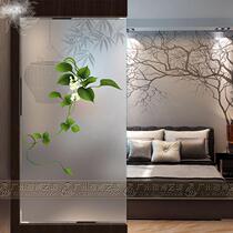 Art glass TV background wall partition screen Tempered decoration entrance Modern simple carved matte process