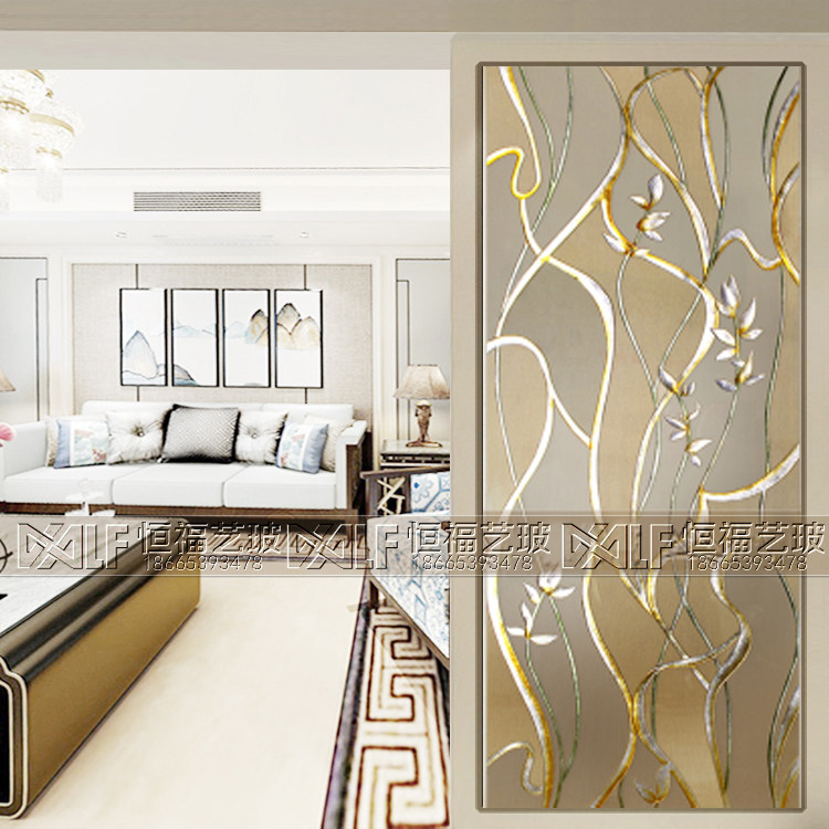 Tempered Art Glass Divided Wall Screen Background Wall Screen Art Screen Machine Glass Modern Simple Style