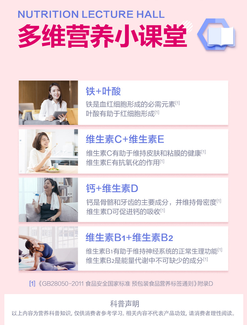 汤臣倍健女士多种复合维生素C片女性e钙片补钙正品官网官方旗舰店