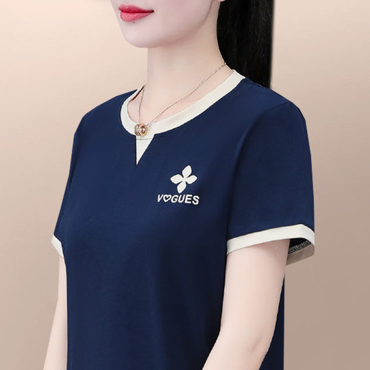 Женская футболка с короткими рукавами на правом плеча, лето 2021, новая модная футболка с круглым вырезом и принтом, свободный повседневный хлопковый топ