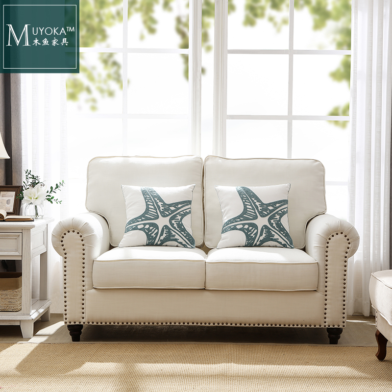 Classic American countryside white soft buns sofa multi-seat customizable combinations-Taobao