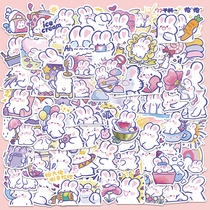 Cartoon cute bunny suitcase stickers laptop mobile phone account ipad water cup decoration stickers waterproof