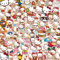 100 pieces of KT cat cartoon cute suitcase stickers laptop guitar hand account suitcase decoration stickers