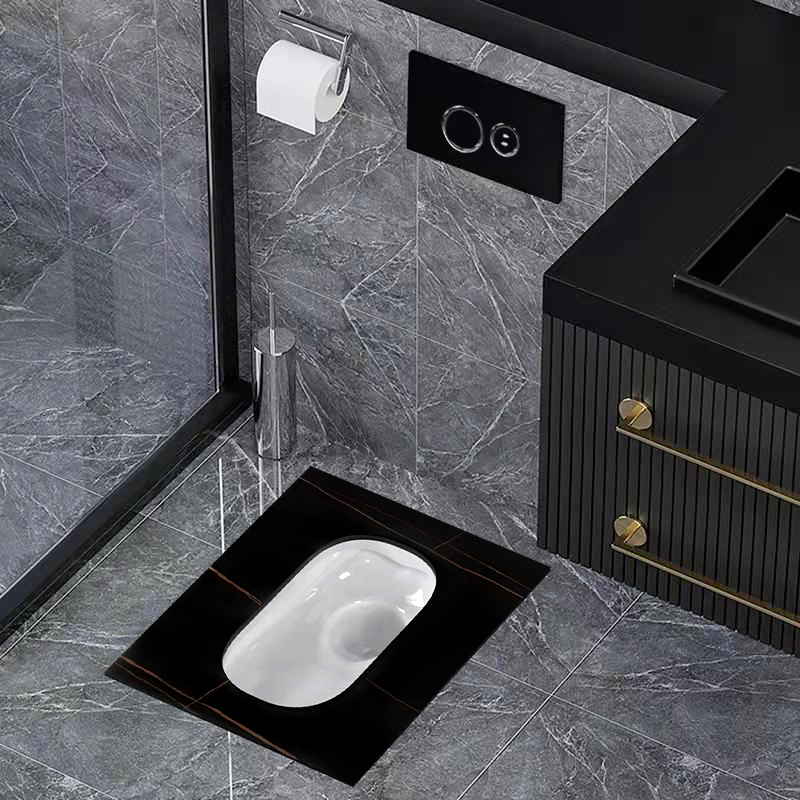 Intelligent induction concealed water tank squat toilet public toilet into the wall hidden automatic flushing tank black and white squat pit deodorant