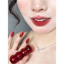 Candied haws lipstick matte matte velvet gray pink bean paste color easy to color whiten and modify skin tone in autumn and winter