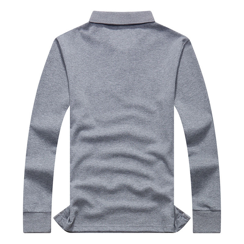 Mùa thu mới cho nam ve áo cotton dài tay áo thun rộng tay bố kinh doanh áo sơ mi Paul POLO cộng với quần áo nam béo ao thun nam