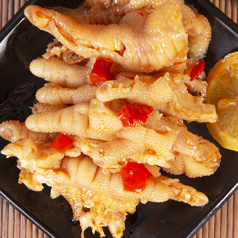 Sour lemon boneless chicken feet net red barrel spicy bag boneless chicken feet ready-to-eat canned marinated jiojio home