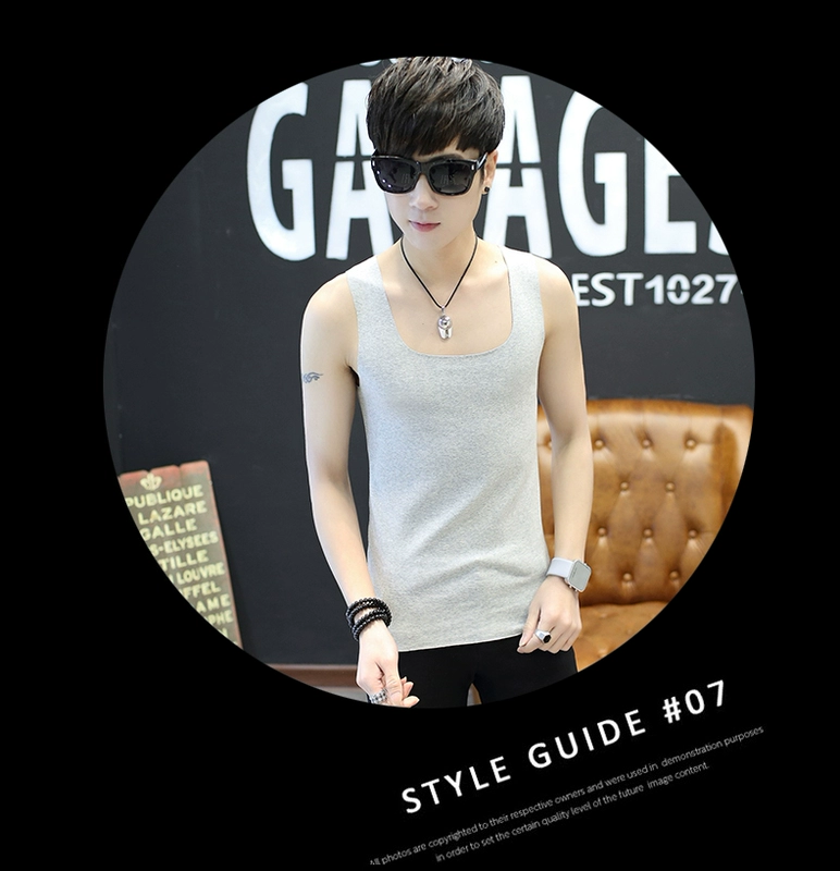 Liền mạch và vô biên nam chất rắn cotton Slim vest skinny thể thao thể thao chạm đáy mồ hôi vest nam công việc ba lỗ