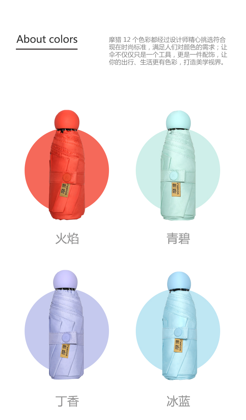 摩猎 晴雨两用 五折胶囊遮阳伞 图5