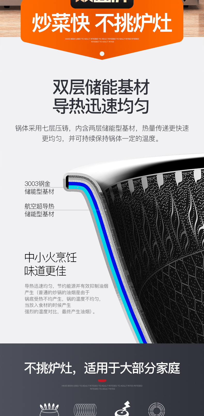 炊尚 316不锈钢 全面屏蜂巢不粘炒锅 图11
