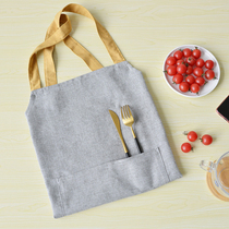 Apron home kitchen Nordic wind Net red hipster cotton linen fabric for men and women adult shoulder strap apron