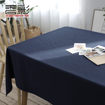 Computer office tablecloth camera table cloth cotton linen Nordic plain black simple modern rectangular custom-made large