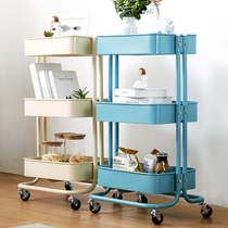 Kitchen trolley shelf floor-to-ceiling multi-storey living room movable trolley baby home supplies snack storage rack