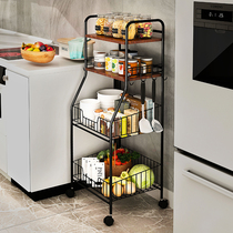 Kitchen rack Kitchen supplies storage rack Floor multi-layer vegetable seasoning bowl pot microwave oven storage rack
