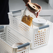 Plastic storage basket debris storage frame desktop snack storage box with cart storage basket kitchen finishing basket