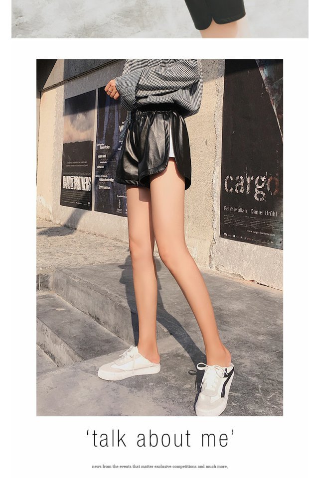 Quần short da nữ phiên bản Hàn Quốc mùa thu đông Các mẫu thun co giãn eo thon gọn khí chất nữ sinh mặc quần ống rộng quần bốt quần short jean nữ giá rẻ