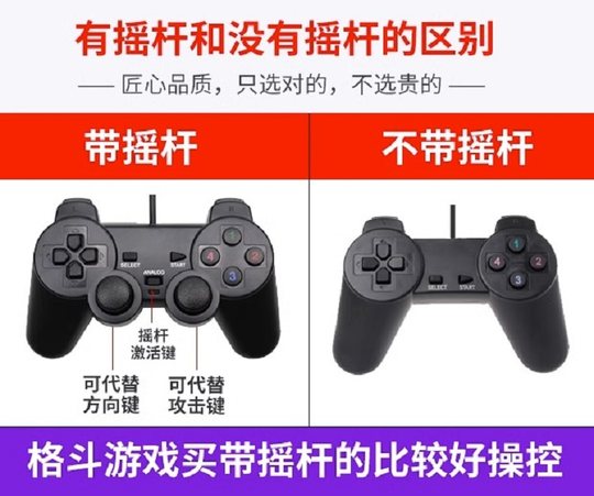 Laptop classic game controller usb double computer red and white machine FC nostalgic arcade wired joystick handle