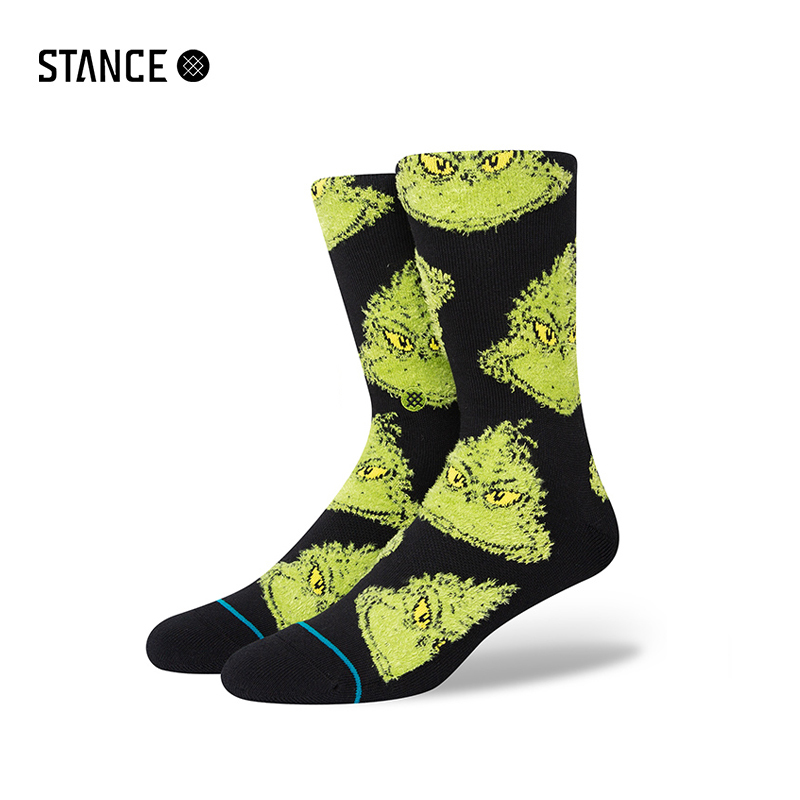 Stance Christmas Grinch Collaboration Casual Mid-Calf Socks for Men and Women, Cotton Socks, Spring Breathable Sweat-Absorbent Socks Stance Christmas Grinch Collaboration Casual Mid-Calf Socks for Men and Women, Cotton Socks, Spring Breathable Sweat-Absorbent Socks
