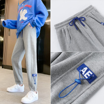 oioi mmlg Tide brand gray sweatpants womens loose summer thin Haron slim leg casual pants