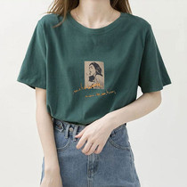 Tide brand short sleeve t-shirt women Summer loose personality fashion printing ins trend wild Net red cotton half sleeve shirt