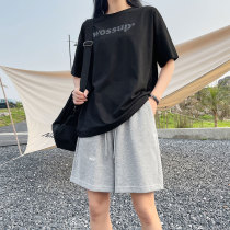 oioi mmlg sports shorts womens high waist summer loose straight five-point Thin Thin casual wide leg pants tide