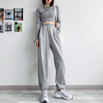 oioi mmlg sweatpants womens loose summer high waist thin Joker thin toe wide leg casual pants tide