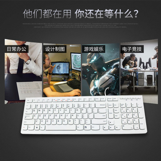 Lenovo / Lenovo K5819 အနက်ရောင်နှင့်အဖြူရောင်ဝါယာကြိုး Keyboard ချောကလက်ပေါ့ပါးသော USB Business Office မူလစာမျက်နှာအထူးပြုစာရိုက်ခြင်းဂိမ်းကစားခြင်းကီးဘုတ်ကီးဘုတ် Desktop လက်ပ်တော့ကွန်ပျူတာအထီးအထွေထွေ