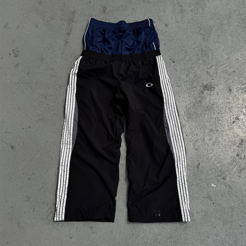 24Fw Cut-Up Black Sports Elastic Faux Two-Piece Striped Long Pants Sweatpants Loose Pants Winter Look 43