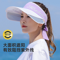 Hat female summer UV sunshade sunscreen pull board empty top hat casual big hat brim face sun hat cool hat
