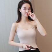 sling nhỏ đan vest nữ bộ mùa xuân và mùa hè băng thông rộng chặt chẽ u cổ cơ thể dệt kim để đạt phía dưới. Ⅴ ..