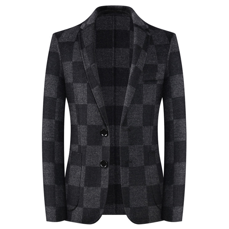 Two-sided, little suit men's wool, and a short section of Korean version casual plaid suit without cashmere fur coat