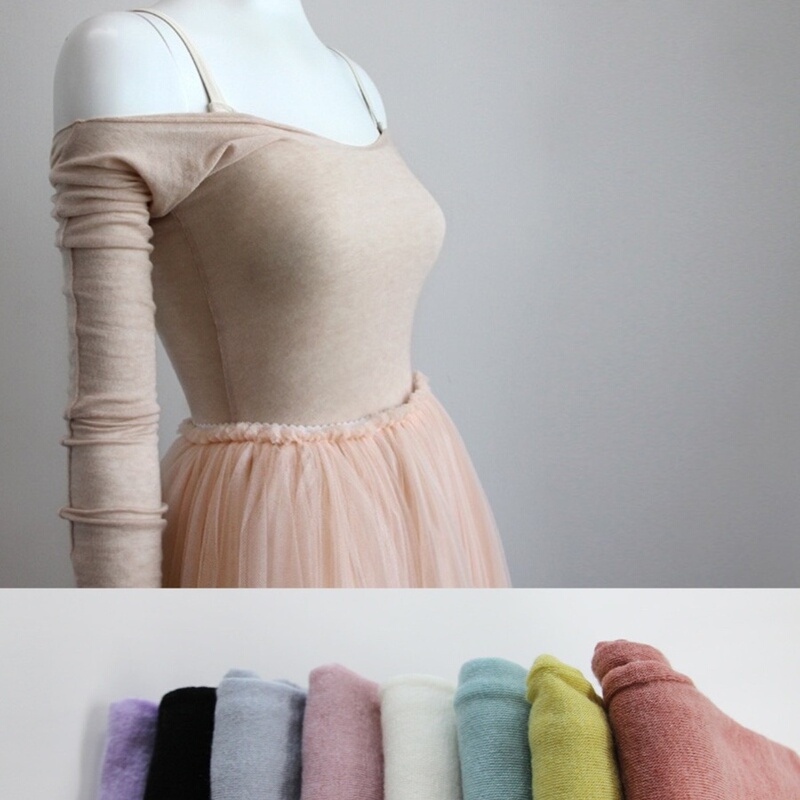In Stock, Multiple Colors, Korean Levdance Tencel Wool Ballet Off-Shoulder Top, Warm Long-Sleeve Blouse In Stock, Multiple Colors, Korean Levdance Tencel Wool Ballet Off-Shoulder Top, Warm Long-Sleeve Blouse
