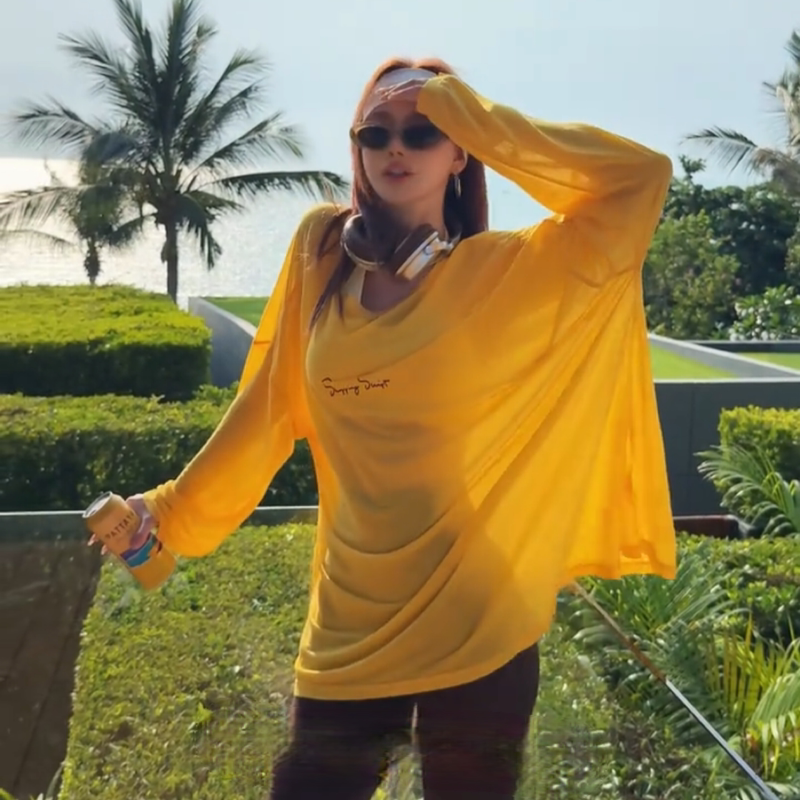 Hong Kong Style Fashionable Long-Sleeved T-Shirt for Women 2026 New Loose Sun Protection Cover-Up Casual Versatile Top Air-Conditioning Shirt