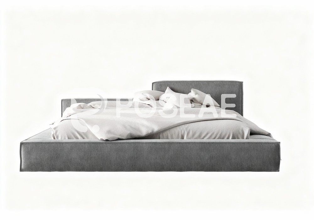 图片[1]-【3D模型】灰系软包矮床 3D 模型-PoseAe视频创意库