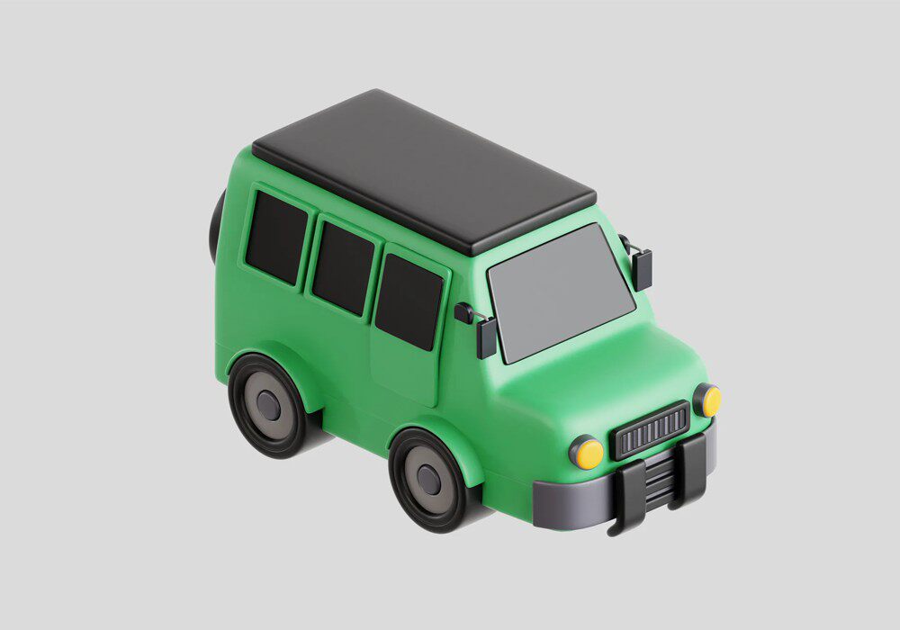 【3D模型】绿色卡通汽车3D模型-PoseAe视频创意库