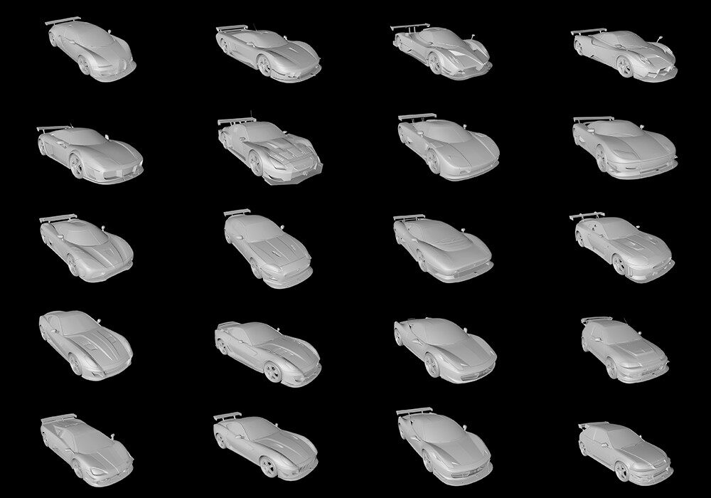 【3D模型】20款赛车白膜C4D模型-PoseAe