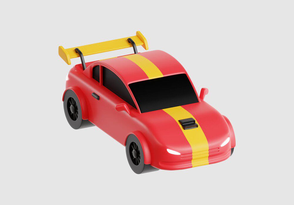 【3D模型】红色迷你跑车3D模型-PoseAe视频创意库