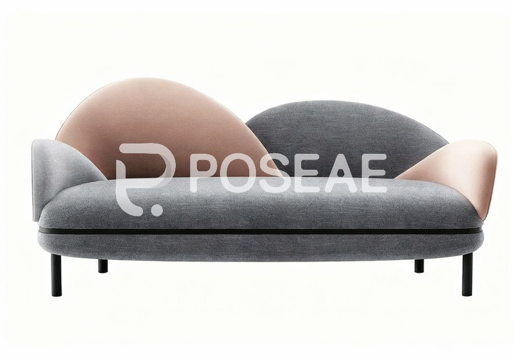 图片[1]-【3D模型】灰粉拼色创意沙发 3D 模型-PoseAe视频创意库