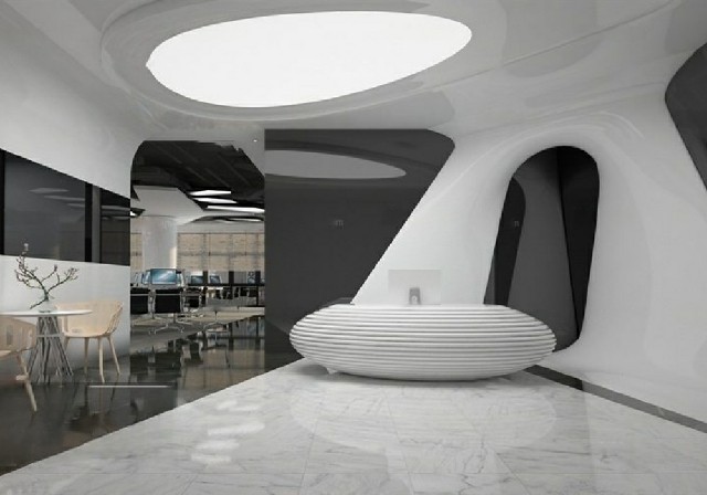 【3D模型】现代科幻风办公大厅 3D 模型-PoseAe