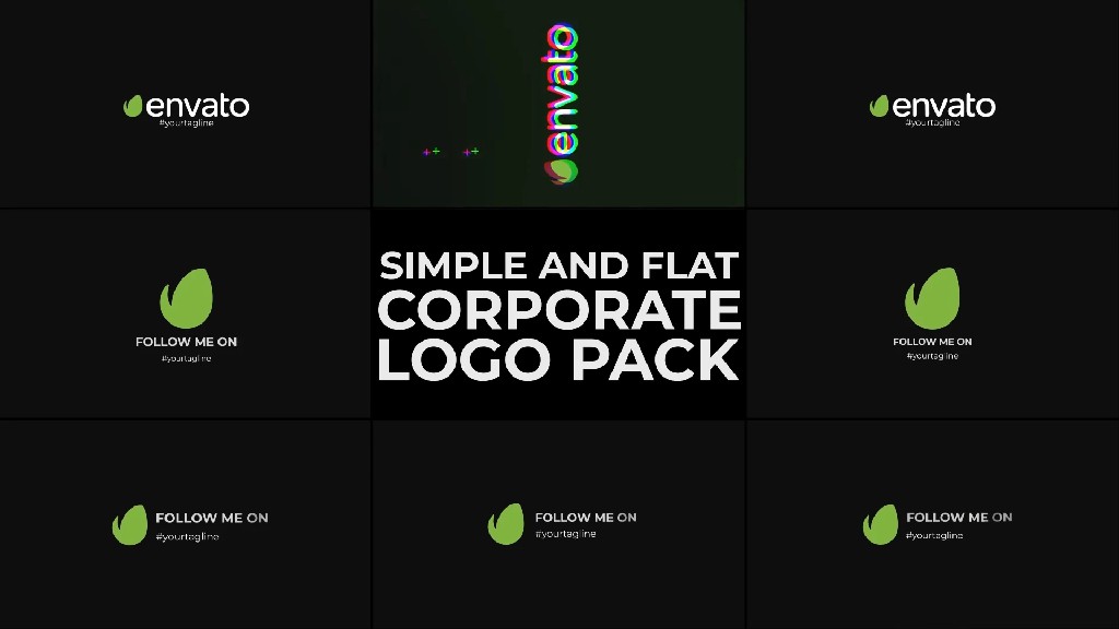 【AE模板】【LOGO模板】简约扁平企业LOGO-PoseAe-PoseAe