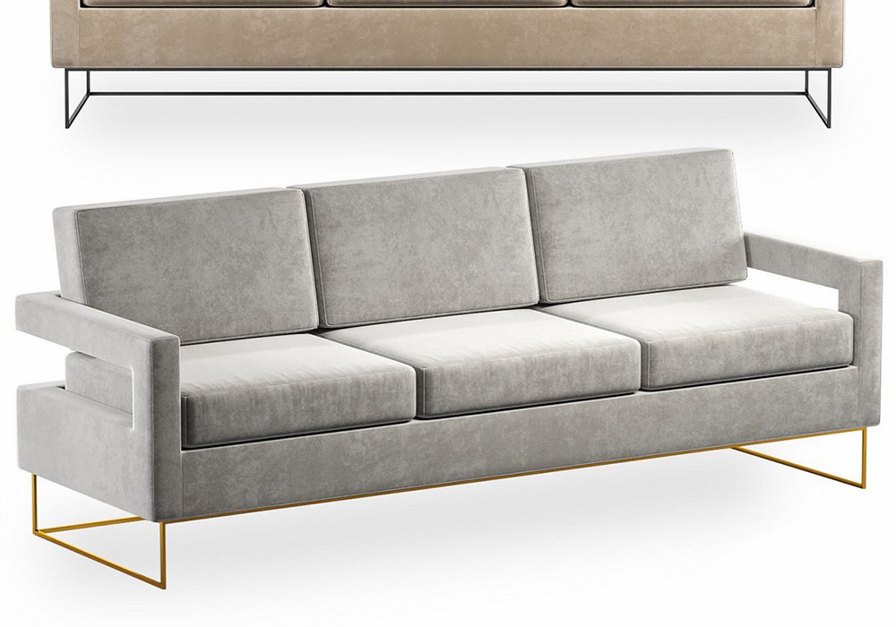 图片[1]-【3D模型】轻奢三人沙发模型-PoseAe视频创意库