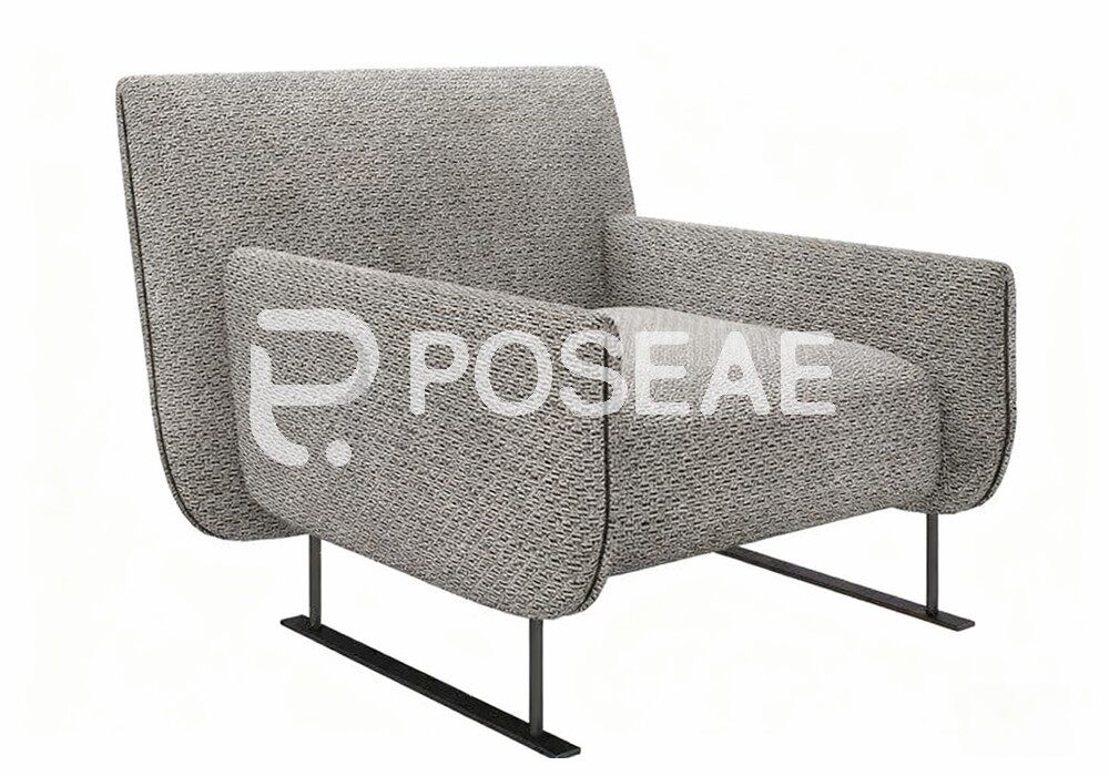 图片[1]-【3D模型】灰纹布艺休闲椅 3D 模型-PoseAe视频创意库